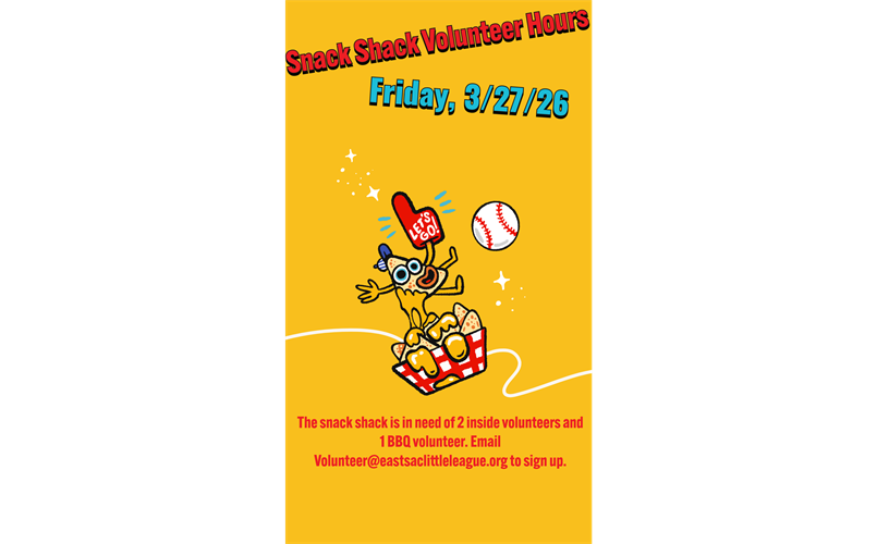 Snack Shack Volunteer Help Needed